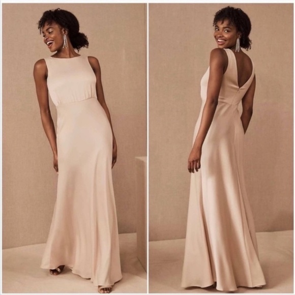 BHLDN SACHIN + BABI Beckett Satin Blouson Formal Gown In Oyster NWT Evening - Picture 15 of 15